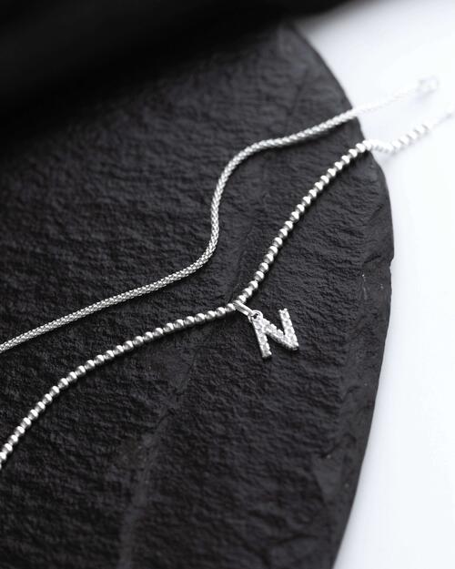 Pulseira de Prata Letra Inicial