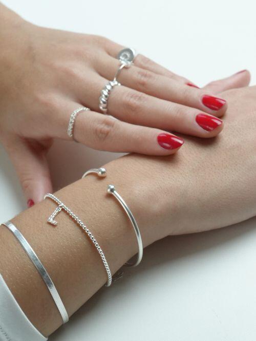 Pulseira de Prata Letra Inicial