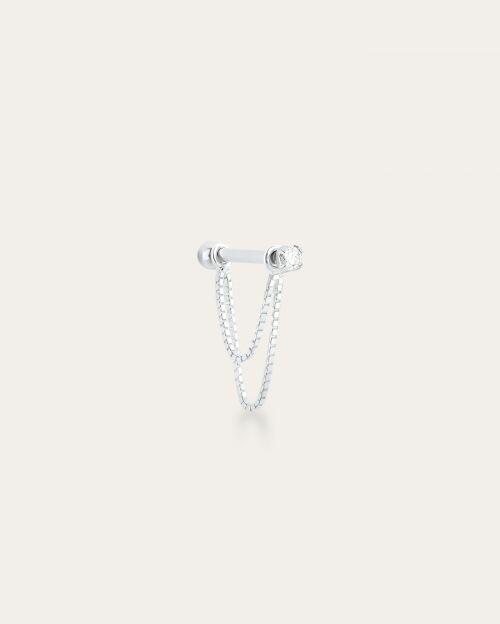 Piercing de Prata H�lix Pontinho de Luz com Corrente Dupla
