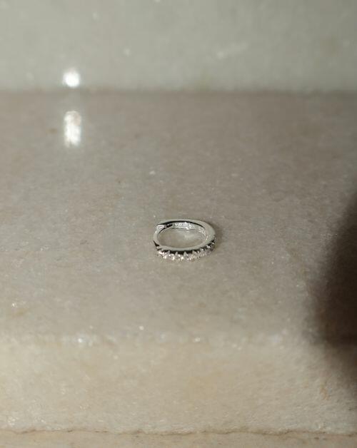 Piercing de Prata Hélix Cravejado 9mm Fino Click