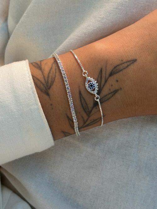 Pulseira de Prata Riviera Zircônias