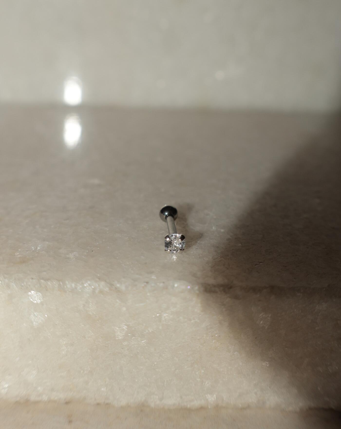 Piercing de Prata Ponto de Luz 3mm