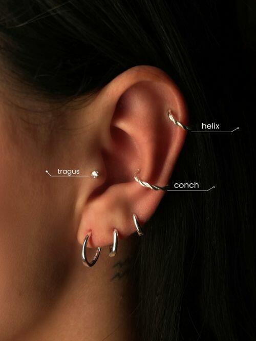 Piercing de Prata Ponto de Luz 3mm