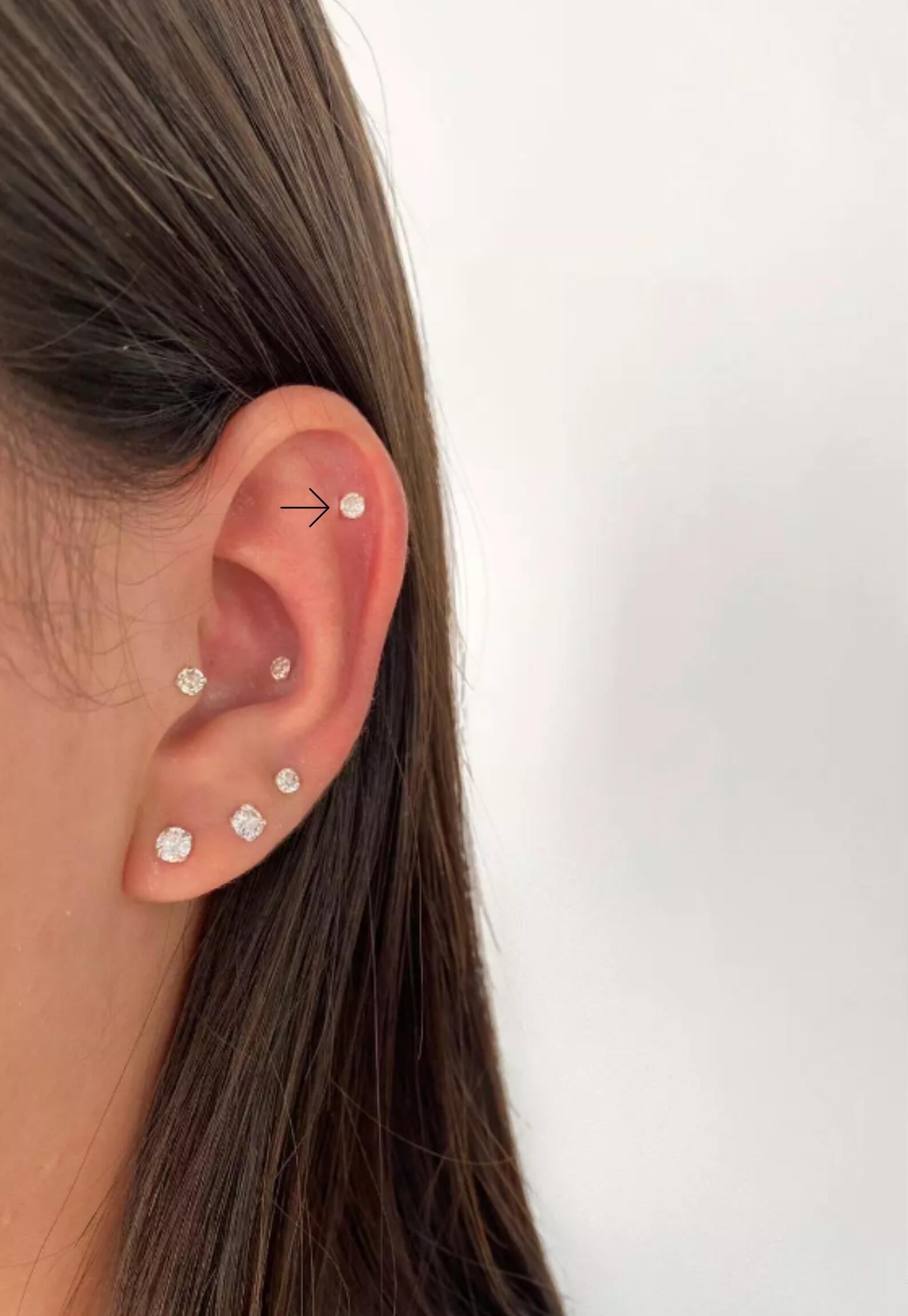 Piercing de Prata Ponto de Luz 3mm