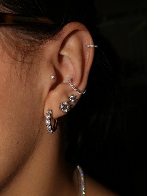 Piercing de Prata Ponto de Luz 2mm