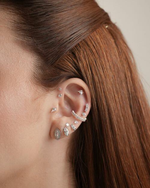 Piercing de Prata Ponto de Luz 2mm