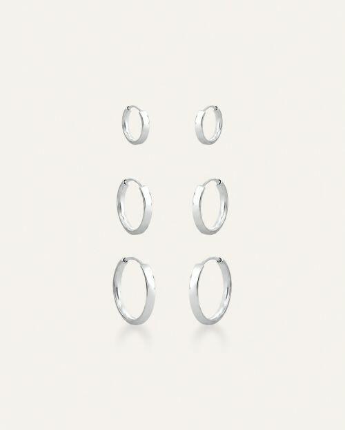 Kit Brinco Trio de Prata�Argola Lisa Click
