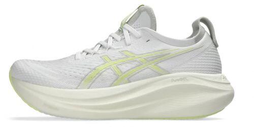 T�nis ASICS GEL Nimbus 27 - Masculino - Branco Gelo e Verde Claro