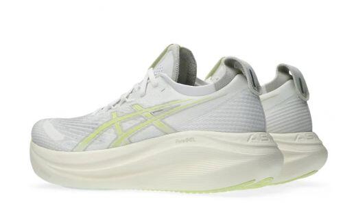 T�nis ASICS GEL Nimbus 27 - Masculino - Branco Gelo e Verde Claro