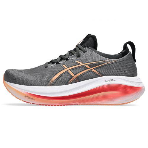 T�nis ASICS GEL Nimbus 27 - Masculino - Cinza com Branco e Vermelho
