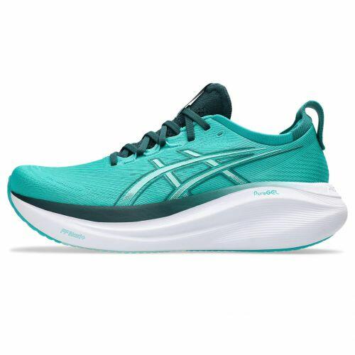 T�nis ASICS GEL Nimbus 27 - Masculino - Turquesa com Branco