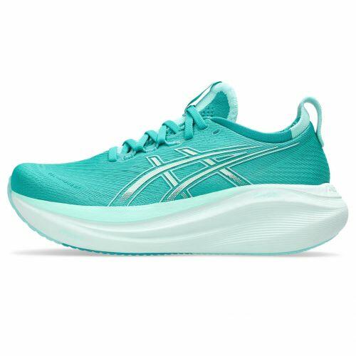 T�nis ASICS GEL Nimbus 27 - Feminino - Turquesa com Branco