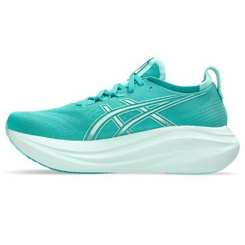 T�nis ASICS GEL Nimbus 27 - Feminino - Turquesa com Branco