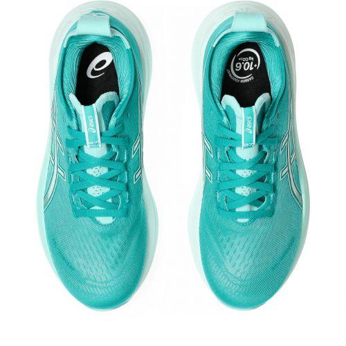 T�nis ASICS GEL Nimbus 27 - Feminino - Turquesa com Branco