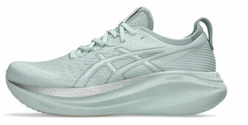 T�nis ASICS GEL Nimbus 27 - Feminino - Verde Claro e Prata
