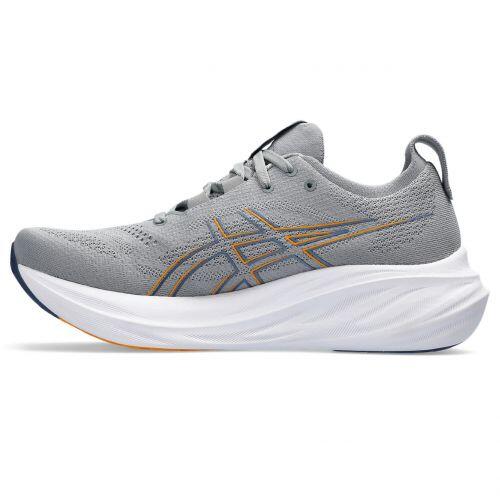 T�nis Asics Gel Nimbus 26 - Masculino - Cinza e Azul Marinho Laranja