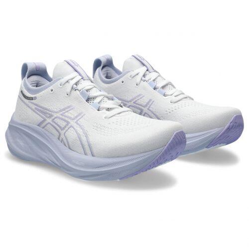 T�nis Asics Gel Nimbus 26 - Feminino - Branco e Roxo Claro