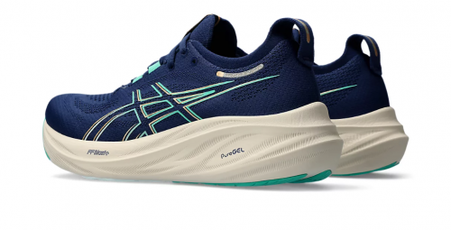 T�nis Asics Gel Nimbus 26 - Feminino - Azul e Verde Claro