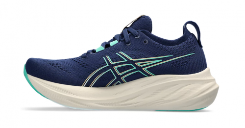 T�nis Asics Gel Nimbus 26 - Feminino - Azul e Verde Claro