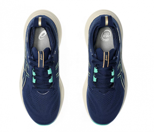 T�nis Asics Gel Nimbus 26 - Feminino - Azul e Verde Claro