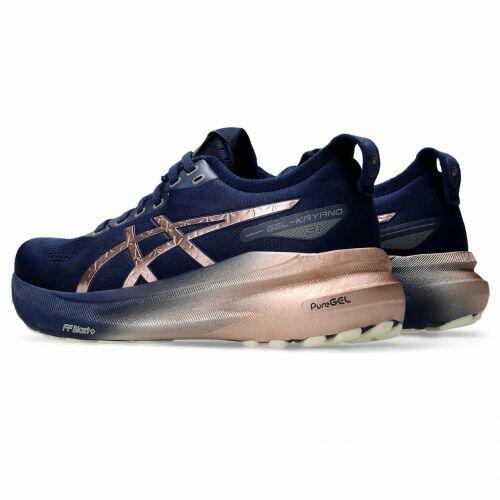 T�nis Asics Gel Kayano 31 Platinum - Feminino - Azul Marinho e Dourado