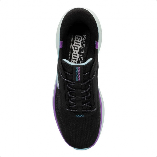 T�nis Skechers Feminino Skech Cloud Perfectly Plush - Preto e Azul