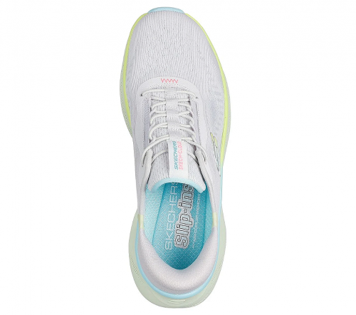 T�nis Skechers Feminino Skech Cloud Perfectly Plush - Branco e Azul Claro