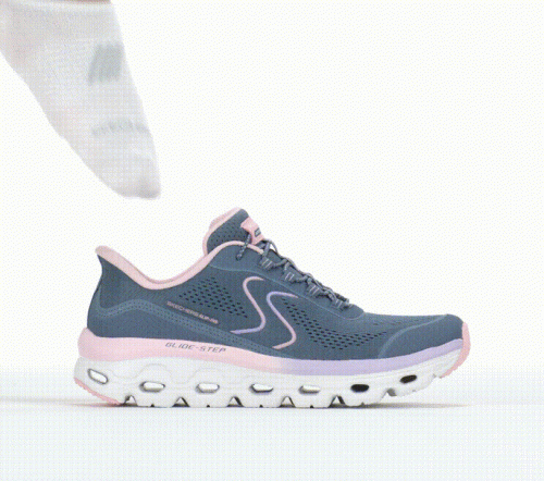 T�nis Feminino Skechers Glide-Step Sole - Azul e Rosa