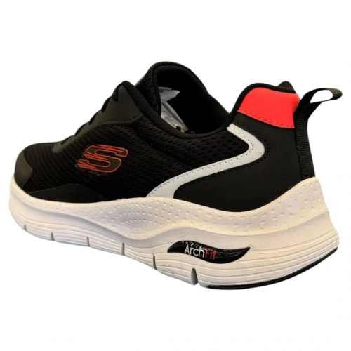 T�nis Skechers Arch Fit  - Masculino - Preto e Vermelho