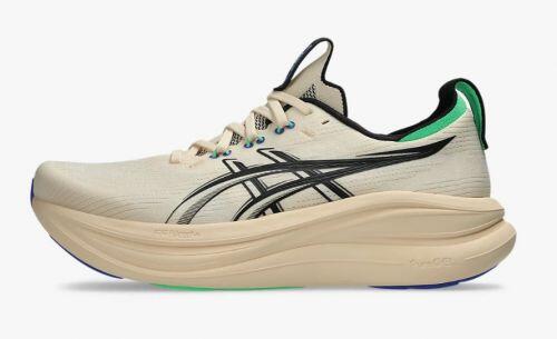 T�nis ASICS GEL Nimbus 28 - Masculino - Bege Preto e Verde