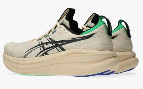 T�nis ASICS GEL Nimbus 28 - Masculino - Bege Preto e Verde