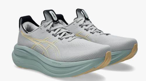 T�nis ASICS GEL Nimbus 28 - Masculino - Cinza e Verde Musgo