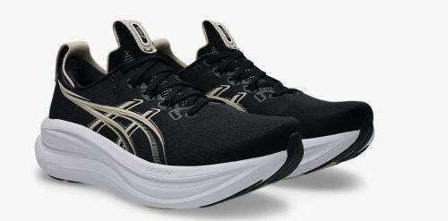 T�nis ASICS GEL Nimbus 28 - Feminino - Preto Branco e Bege