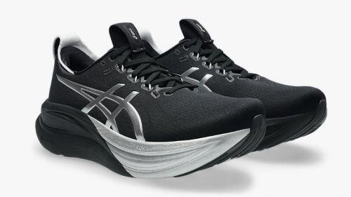 T�nis ASICS GEL Nimbus 28 - Feminino - Platinum Preto e Prata