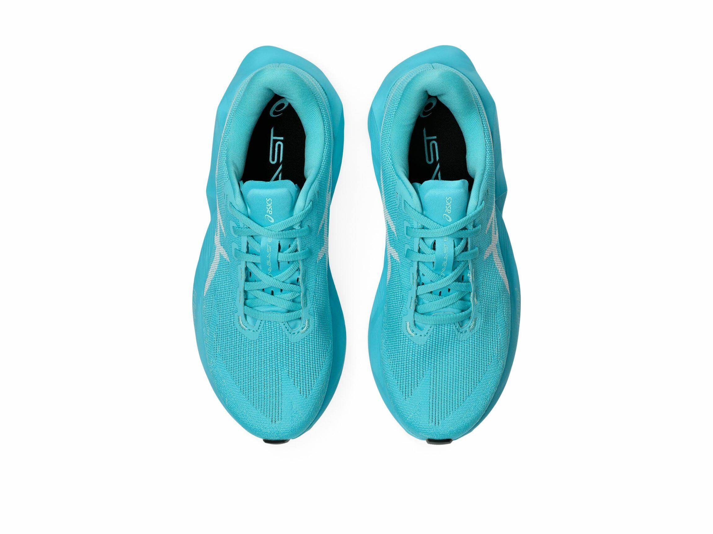 T�nis ASICS Novablast 6 - Feminino - Aqua Energia/Branco