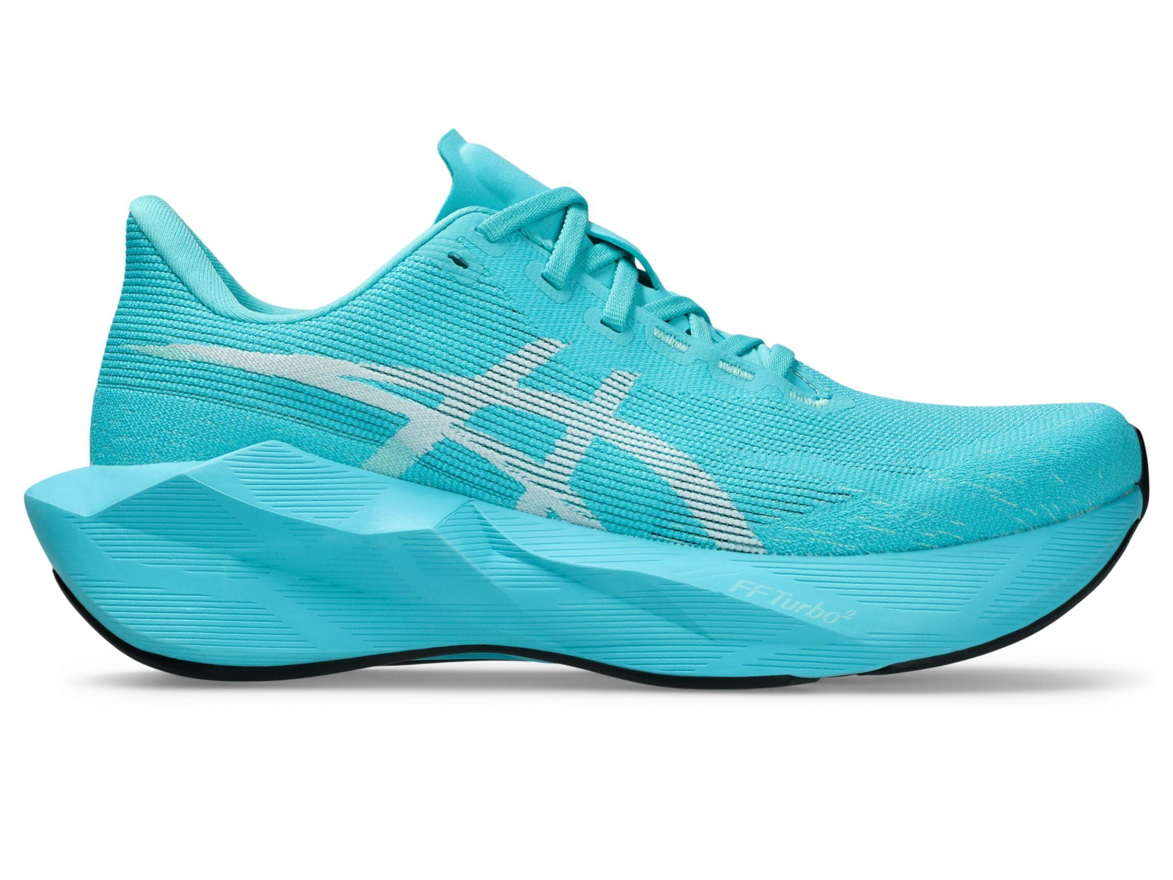 T�nis ASICS Novablast 6 - Feminino - Aqua Energia/Branco