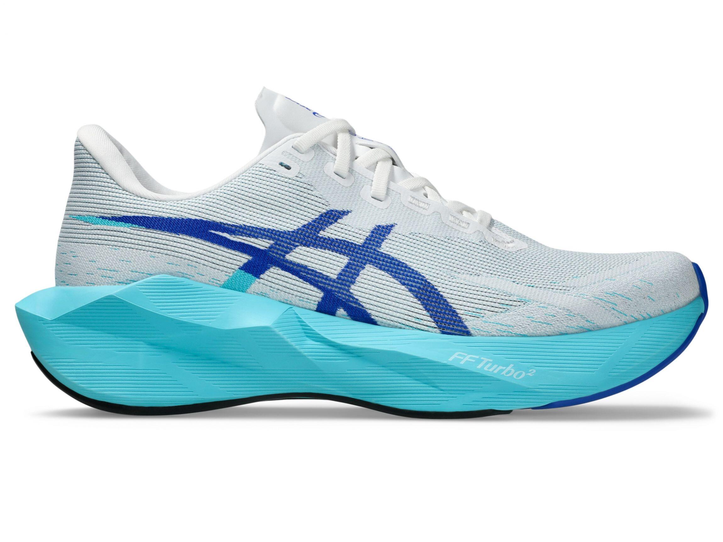 T�nis ASICS Novablast 6 - Masculino - Branco/Aqua Energia