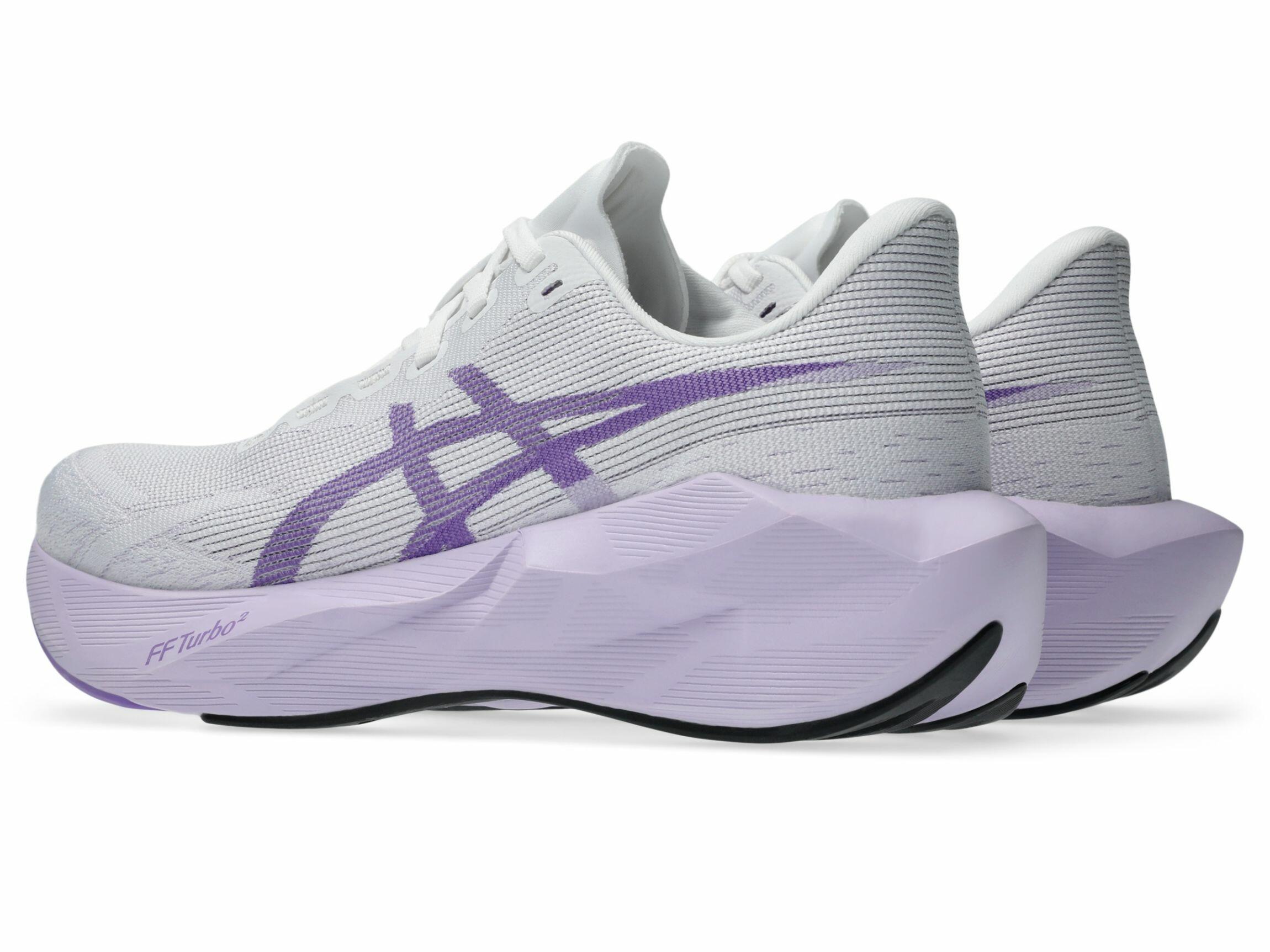 T�nis ASICS Novablast 6 - Feminino - Branco/Murasaki