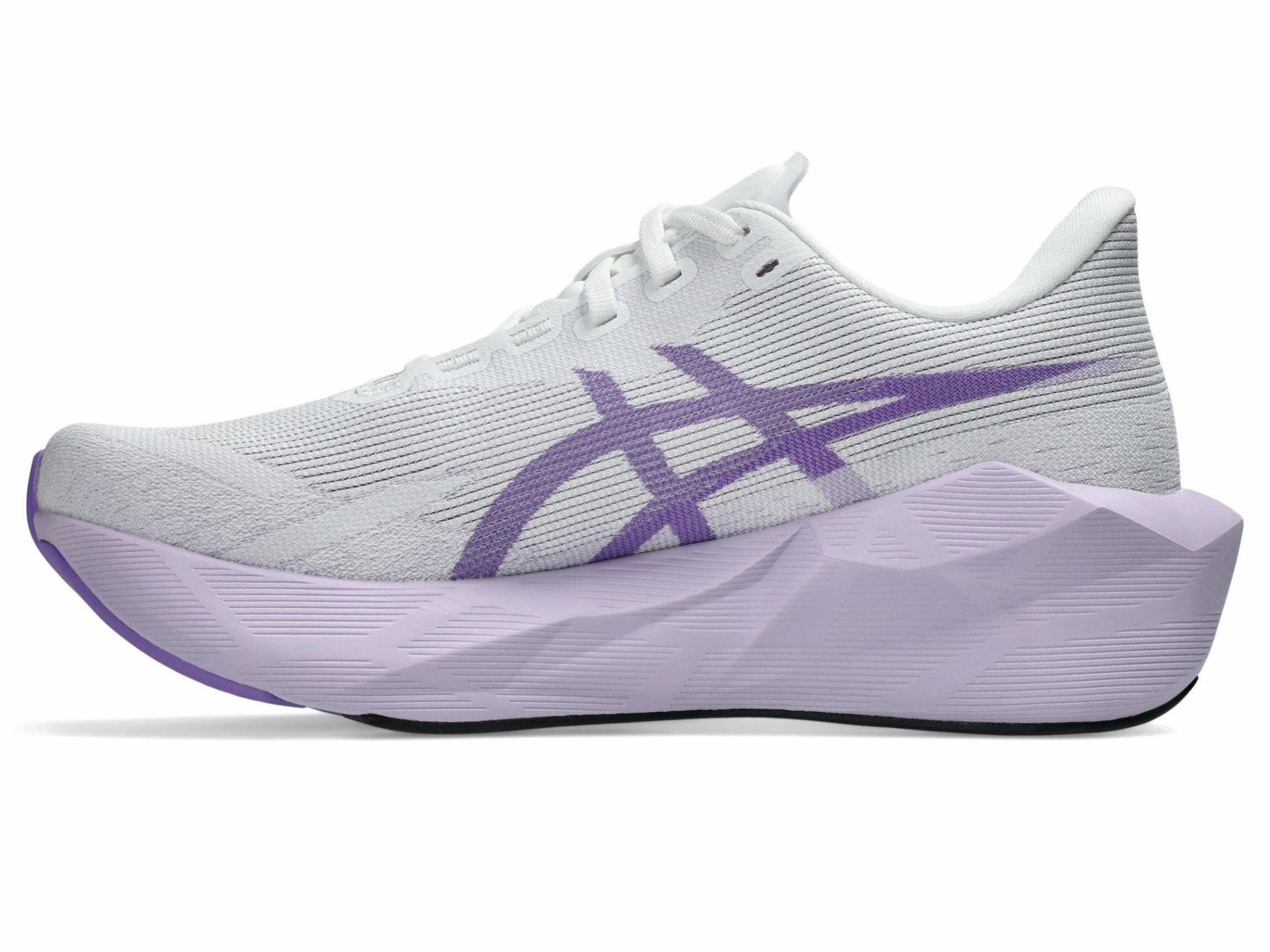 T�nis ASICS Novablast 6 - Feminino - Branco/Murasaki
