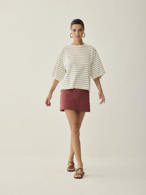 Blusa Jornada Malha Listra Marinho