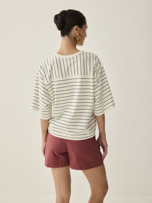 Blusa Jornada Malha Listra Marinho