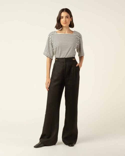 Calça Caminhos Linho Preta