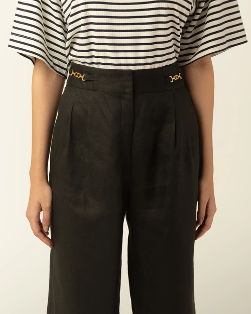 Calça Caminhos Linho Preta