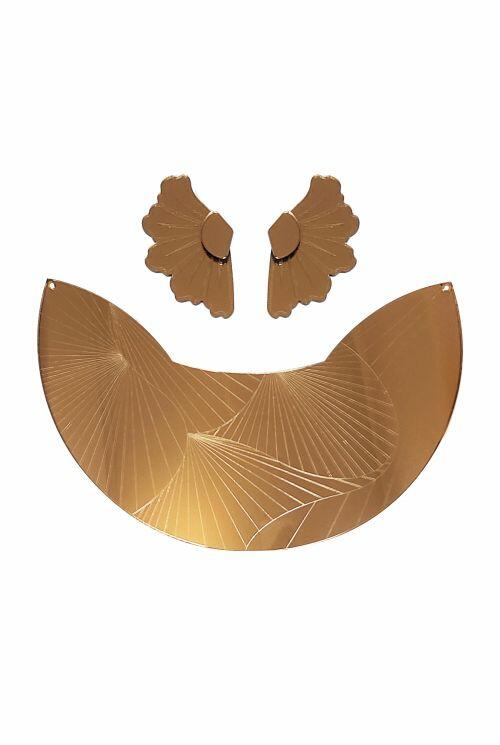 Conjunto Aqualtune | Colar e Brincos em formato de Flor de Hibisco