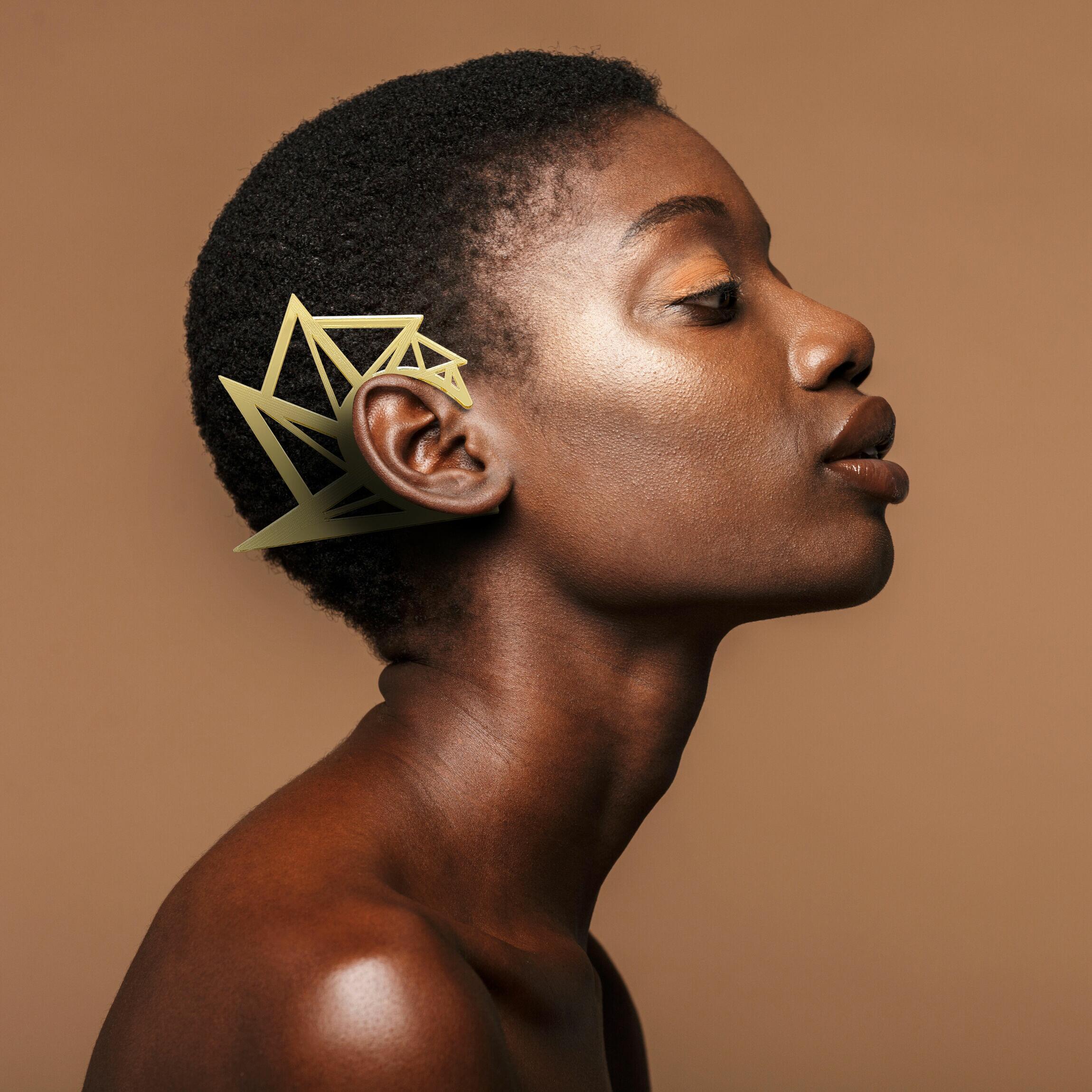 Ear Cuff Lélia Gonzalez Antialérgico | Design Arrojado e Icônico