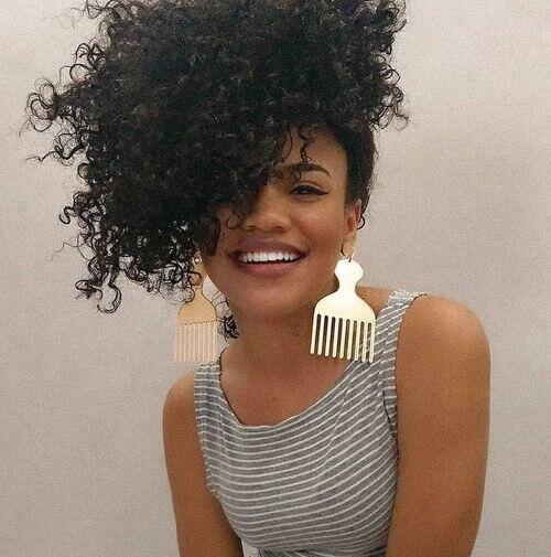 Brinco Pente Garfo Afro Acrílico