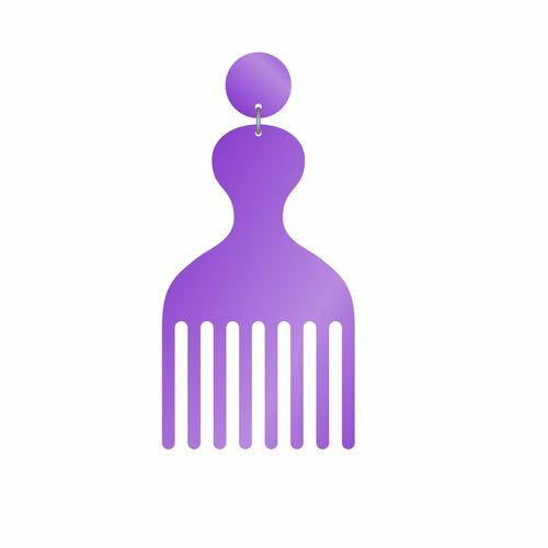 Brinco Pente Garfo Afro Acrílico