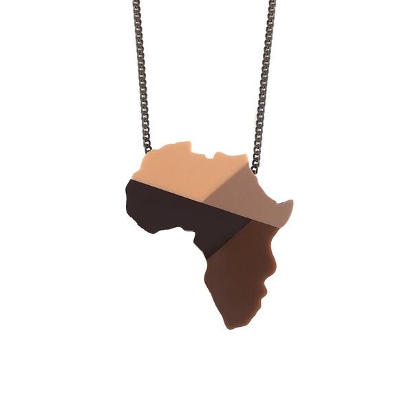 Colar De Continente Africano Ubuntu Africa Sa�da Afro