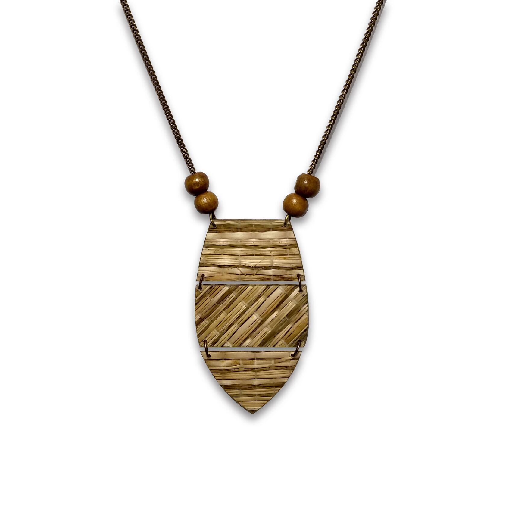 Conjunto Zeferina | Colar e Brincos em acr�lico de palha